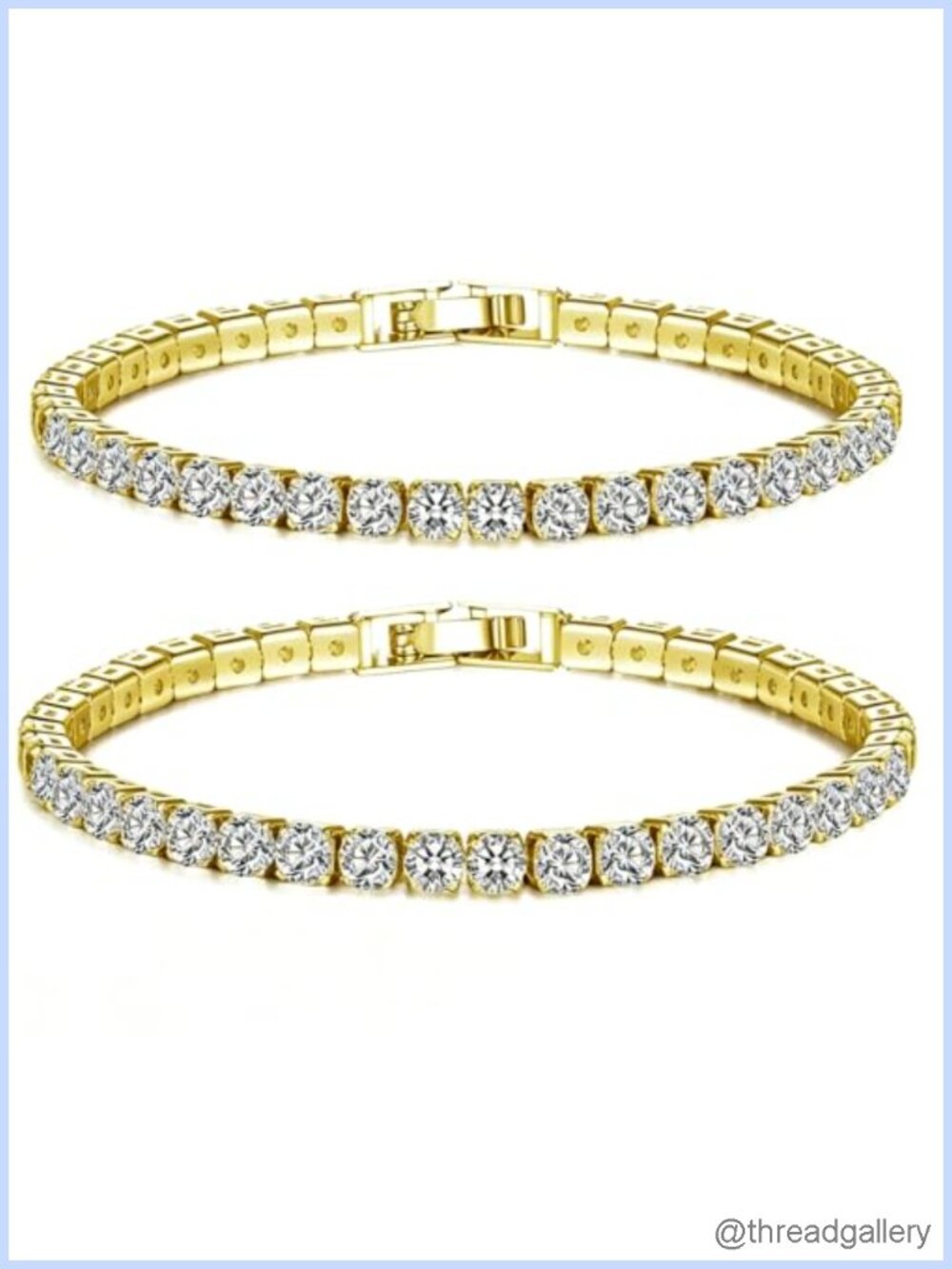2 Pack Cubic Zirconia Tennis Bracelets